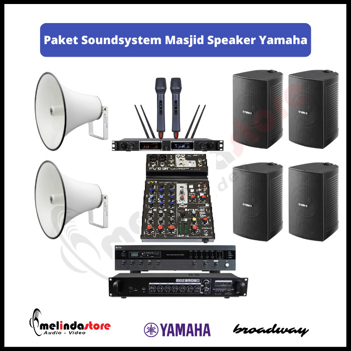 Paket Masjid Indoor Outdoor Speaker Yamaha VS6 | 50m2